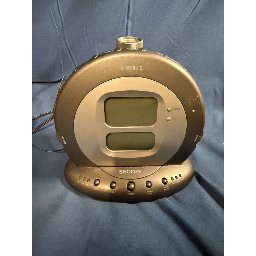Homedics SS-5000 Sound Spa Projection Alarm‎ Clock Radio 6 Nature Sleep Sounds